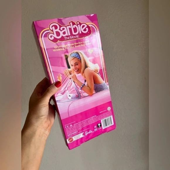 NWB Barbie The Movie Collectible Doll, Margot Robbie in Pink Gingham Dress - Picture 2 of 9